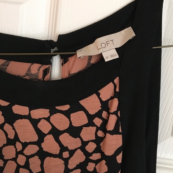 LOFT mauve and black print dress - Picture 4 of 6